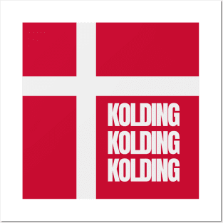 Kolding City in Danish Flag Colors Posters and Art